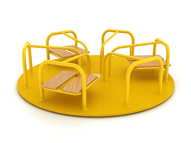 Park Equipments Merry-Go-Round. Digitally generated image isolated on white background